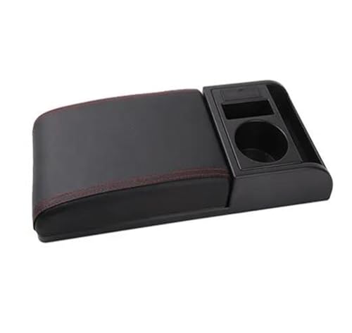 NANGAEBPPW Auto-Armlehnenbox Verstellbare Länge Weiche Ellbogenauflage Universelle Armlehne Mit USB-Ladeports Und Getränkehalter(B type Red) von NANGAEBPPW
