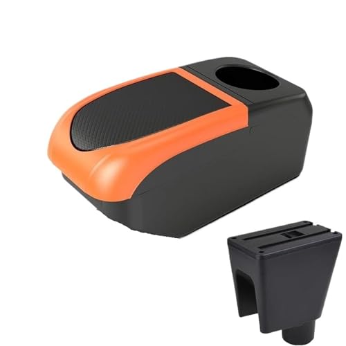 NANGAEBPPW Für C&hevrolet Für Spark Armlehnenbox Für C&hevrolet Für Spark 3 III Für Aveo T200 Auto Armlehnen Aufbewahrungsbox(B2 Orange frame 6USB) von NANGAEBPPW