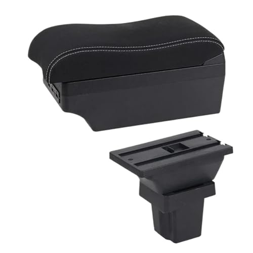 NANGAEBPPW Für C&hevrolet Für Trax Armlehnenbox Für C&hevrolet Für Tracker 2013-2017 Leder-Armlehne Mittelkonsole Aufbewahrung USB(E2 Weiße Linie) von NANGAEBPPW