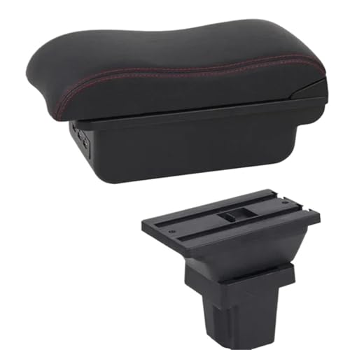 NANGAEBPPW Für Holden Für Trax 2013 2014 2015 2016 2017 Leder-Armlehne Mittelkonsole Aufbewahrung USB(C2 Rote Linie) von NANGAEBPPW