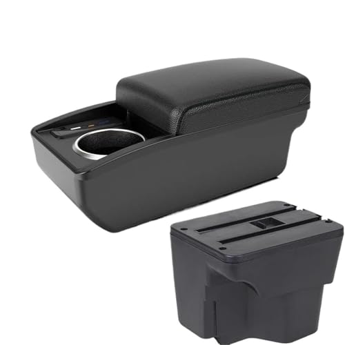 NANGAEBPPW Für Kia Für Rio 3 K2 Armaturenbrettbox USB-Ladeanschluss Aufbewahrungsbox Getränkehalter Zubehör Innenraummodifikation(B2 Schwarze Linie 6USB) von NANGAEBPPW