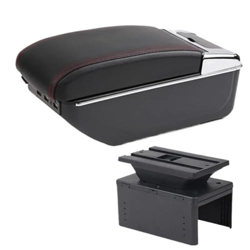 NANGAEBPPW Für Opel Für Zafira B Armlehne Innenraumteile Nachrüstteile Auto Armaturenbrett Mittel-Lagerbox Mit USB(C1 rote Linie 7USB) von NANGAEBPPW