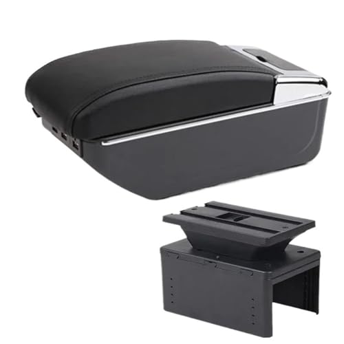 NANGAEBPPW Für Opel Für Zafira B Armlehne Innenraumteile Nachrüstteile Auto Armaturenbrett Mittel-Lagerbox Mit USB(D2 schwarze Linie 7USB) von NANGAEBPPW