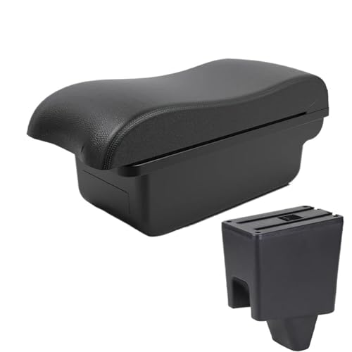 NANGAEBPPW Für Proton Für Saga Armlehnen-Aufbewahrungsbox Leder-Armlehne Auto-Styling USB Mittelkonsolen-Zubehör(A2 schwarze Linie Kein USB) von NANGAEBPPW