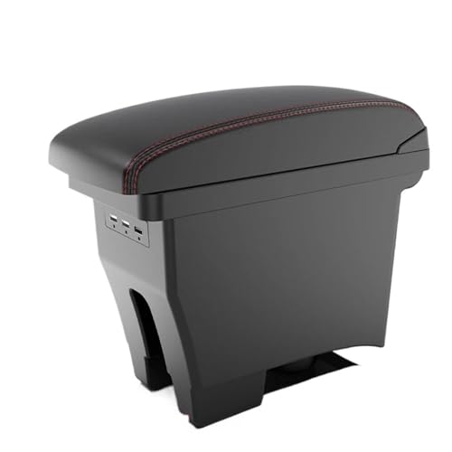 NANGAEBPPW Für VW Für POLO Mk5 6R Für Vento Armlehne 2012 2013 2014-2018 Mittelkonsole Modifizierte Aufbewahrungsbox(A1 Black red Corium) von NANGAEBPPW