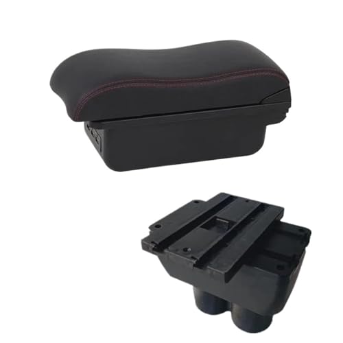 NANGAEBPPW Für VW Für T&ouran Armlehnenbox Mittelkonsole Ellbogenauflage Aufbewahrungsbox Mit USB-Schnittstelle Getränkehalter(B red line 3USB) von NANGAEBPPW