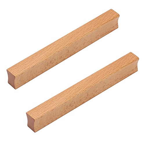 NANNAN0901 2 Stück Aus Holz Küchengriffe Schrankgriffe Natürliches Massivholz Schubladengriffe Möbelgriffe Kleiderschrankknopf Schlafzimmer Schränketürgriffe mit Schrauben von NANNAN0901