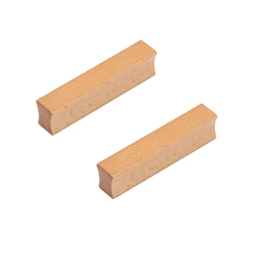 NANNAN0901 2 Stück Aus Holz Küchengriffe Schrankgriffe Natürliches Massivholz Schubladengriffe Möbelgriffe Kleiderschrankknopf Schlafzimmer Schränketürgriffe mit Schrauben von NANNAN0901