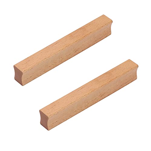 NANNAN0901 2 Stück Aus Holz Küchengriffe Schrankgriffe Natürliches Massivholz Schubladengriffe Möbelgriffe Kleiderschrankknopf Schlafzimmer Schränketürgriffe mit Schrauben von NANNAN0901