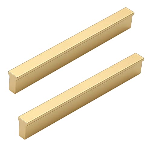 NANNAN0901 2 Stück Gold Massivgriff Küchengriffe Schränkegriffe Aluminiumlegierung Schublade Griffe Schlafzimmer Möbelgriff Türgriff Schrankgriff von NANNAN0901