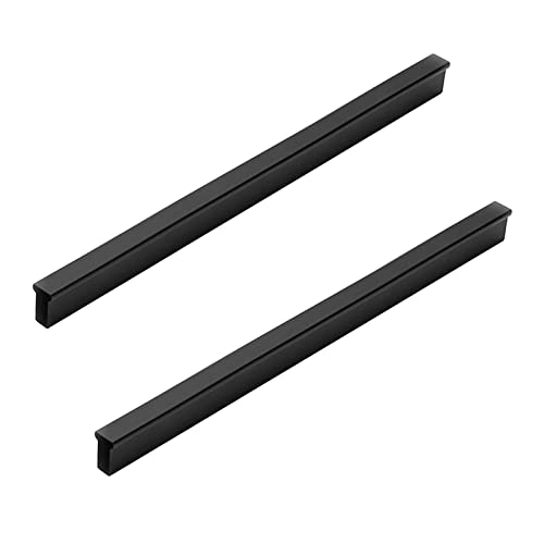 NANNAN0901 2 Stück Massive Schrankgriffe Aluminiumlegierung Küchengriff Möbelgriff Kleiderschrank Türgriffe Schlafzimmer Schubladen Hardware Griffe Schwarz, mit Schrauben von NANNAN0901