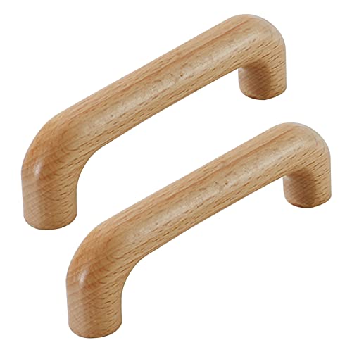 2 Stück Schubladengriffe aus Holz, Stangengriffe Massiv Holzgriffe Schlafzimmer Möbelgriff Garderobengriff Küchenschrankgriffe Türgriffe, mit Schrauben (Hole distance 96mm) von NANNAN0901