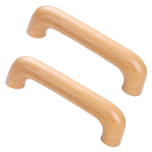 2 Stück Stangengriffe Holz Schrankgriffe Massives Holzgriffe Kleiderschrank Kommode Schubladengriffe Schlafzimmer Möbelgriffe Türgriffe Küchenschrank Hardware Griffe (Hole distance 128mm) von NANNAN0901