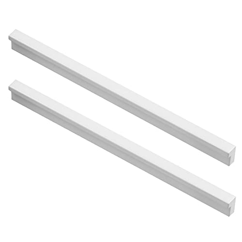 NANNAN0901 2 Stück Weiße Küchengriffe Super Lange Schrankgriffe Schubladetürgriffe L-Form Stangengriffe Massive Aluminium Möbelgriffe Schlafzimmergriffe, mit Schrauben (Length 400mm) von NANNAN0901