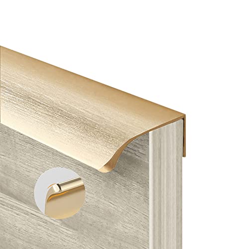 Aluminiumlegierung Küchengriffe Unsichtbarer Griff Gold Möbelgriffe Türgriffe Schrank Schubladen Zieht Schlafzimmer Dekoration, mit Schrauben (Length 120mm) von NANNAN3360