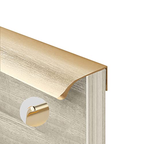 NANNAN3360 Aluminiumlegierung Küchengriffe Unsichtbarer Griff Gold Möbelgriffe Türgriffe Schrank Schubladen Zieht Schlafzimmer Dekoration, mit Schrauben (Length 200mm) von NANNAN3360