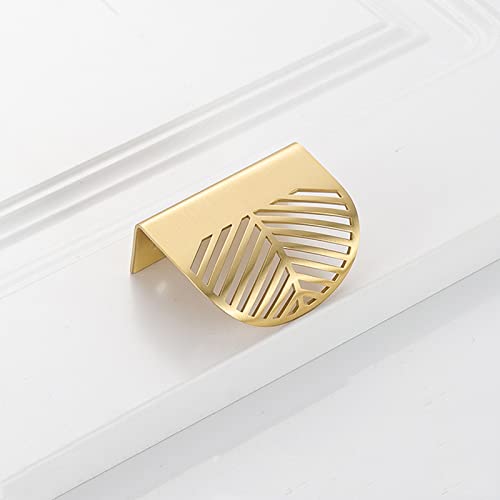 Blattform Schrankgriff Messing Schubladengriffe Gold Türgriff, für Zuhause Küche Badezimmer Schlafzimmer Möbel Kleiderschrank Kommode Griffe, mit Schrauben (Small) von NANNAN3360