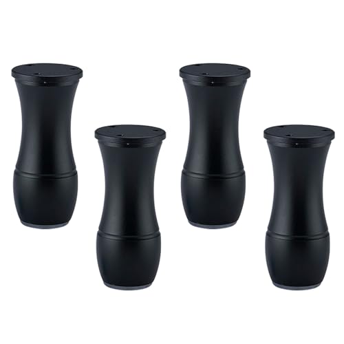 NANNAN3360 Dekorative Möbelfüße Aluminiumlegierung Sofafüße Möbelbeine 4 Stück Tischfüsse Höhenverstellbar um 1 cm Ersatz Bettfüße, Bowlingkugelform (Black,8cm) von NANNAN3360