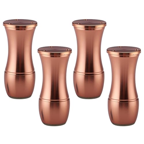 NANNAN3360 Dekorative Möbelfüße Aluminiumlegierung Sofafüße Möbelbeine 4 Stück Tischfüsse Höhenverstellbar um 1 cm Ersatz Bettfüße, Bowlingkugelform (Rose Gold,8cm) von NANNAN3360