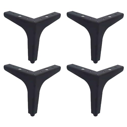 NANNAN3360 Edelstahl Möbelfüße Schwarze Sofabeine Ersatz Tischfüße Möbelbeine Verstellbare Kabinettfüße für Bett Couch Nachttisch, 4 Stück (15cm) von NANNAN3360