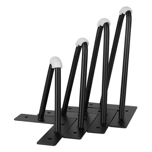 NANNAN3360 Eisenbeine Schwarze Möbelfüsse Ersatz Sofafüße Möbel DIY Beschläge Möbelbeine 4 Stück Tischbeine, für Schreibtisch Schrank Nachttisch (20cm) von NANNAN3360