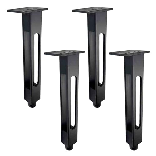 NANNAN3360 Gebürstete Schwarze Sofafüße Verstellbare Möbelbeine 4 Stück Bettfüße Tragkraft Bis 1000 kg Aluminiumlegierung Tischfüße, mit Befestigungs Schraube (12cm) von NANNAN3360