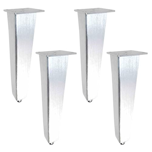 NANNAN3360 Gebürstetes Silber Sofafüße 4 Stück Möbelbeine Verstellbare Bettfüße Stützbeine Metallfüsse für Nachttische Kabinet Schränke, Aluminiumlegierung (12cm) von NANNAN3360