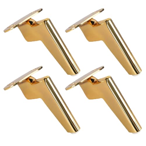 NANNAN3360 Goldfarbene Sofabeine Möbelfüße Eisen Möbelbeine Ersatz Füße Schrankfüße 4 Stück Bettfüße, für Couch Nachttisch Tisch Möbel (14.5cm) von NANNAN3360
