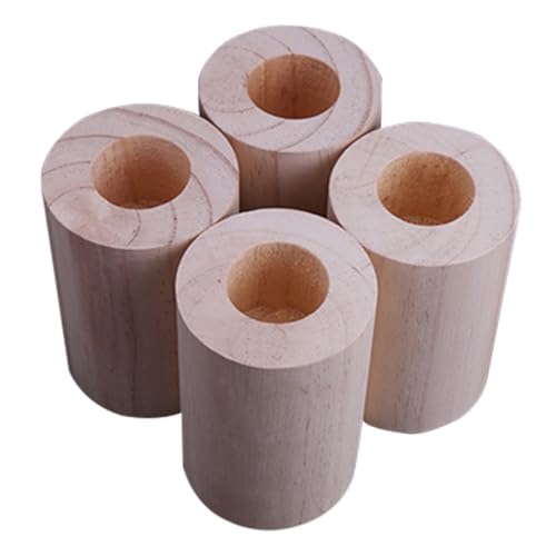 NANNAN3360 Holz Möbelerhöher Schwerlast Betterhöher 4 Stück Stützfüße Hebt die Höhe um 5–15 cm Zylindrische Möbelbeine, für Sofa Tisch Schränke (Ø4cm-Increase Height 10cm) von NANNAN3360