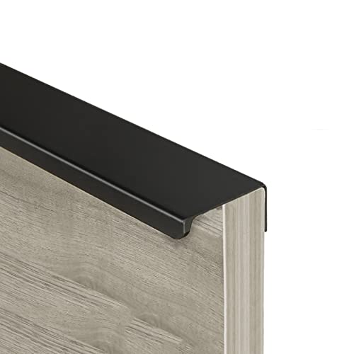 NANNAN3360 Küchengriffe aus Aluminiumlegierung Schwarzer Schrankgriff Unsichtbar Verdeckter Schubladengriff mit Schrauben Möbelknöpfe Türgriffe (Length 400mm) von NANNAN3360