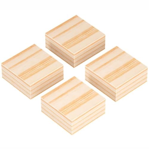 NANNAN3360 Massivholz Möbelerhöhungen 4 Stück Tischerhöher Sofaerhöhung aus Holz Bettbeine Möbelerhöher mit Rutschfester Unterlage, Hebt die Höhe um 1–5cm (10 × 10 × 1cm) von NANNAN3360