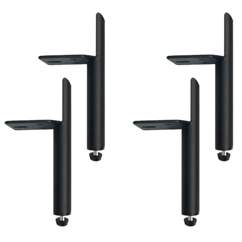 NANNAN3360 Möbelbeine Schwarze Möbelfüße Metallbeine Sofafüße 4 Stück Tischfüße Höhenverstellbar um 1 cm Eisen Stützfüße, für Nachttische Schränke Betten Sofa (6cm) von NANNAN3360