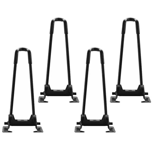NANNAN3360 Möbelbeine Schwarze Tischbeine Klappbare Möbelfüße 4 Stück Stützfüße Tragkraft Bis 500 kg Metall Sofafüße, für Stühle Schreibtische Hocker (42cm) von NANNAN3360