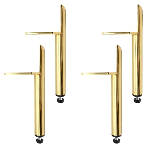 NANNAN3360 Möbelbeine Verstellbare Bettfüße Goldene Sofafüße Dekorative Möbelfüsse Metallfüße Tischbeine Tragkraft Bis 800 kg Mit Schraube, 4 Stück (14cm) von NANNAN3360