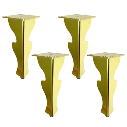 NANNAN3360 Möbelfüße Dekorative Sofabeine Gold Möbelbeine 4 Stück Tischfüße Tragkraft Bis 1000 kg Verstellbare Bettfüße Hardware-Zubehör, Aluminiumlegierung (30cm) von NANNAN3360
