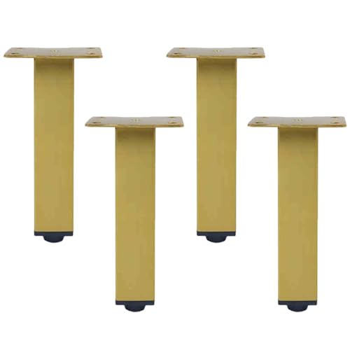 NANNAN3360 Möbelfüße Goldfarbene Sofabeine Möbelbeine Metallfüsse 4 Stück Tischfüße Verstellbare Stützfüße für Bett Schrank Nachttische, Edelstahl (30cm) von NANNAN3360