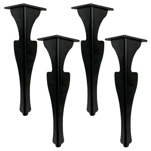 NANNAN3360 Möbelfüsse Schwarze Tischbeine Dekorative Möbelbeine 4 Stück Sofafüße Aluminiumlegierung Bettfüße Höhenverstellbar um 1 cm, Möbel Ersatzzubehör (15cm) von NANNAN3360