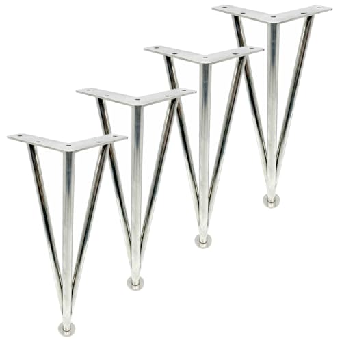 NANNAN3360 Möbelfüsse Silberne Sofabeine Dekorative Möbelfüße Tischbeine aus Edelstahl Ersatzbeine Bettfüße 4 Stück, für Schränke Nachttische Sofas (65cm) von NANNAN3360