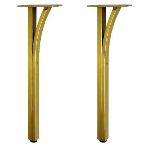 NANNAN3360 Möbelfüße aus Edelstahl Möbelbeine Goldene Stützfüße Höhenverstellbar um 1 cm Ersatz Tischfüße 2 Stück Sofafüße, mit Befestigungs Schraube (38cm) von NANNAN3360
