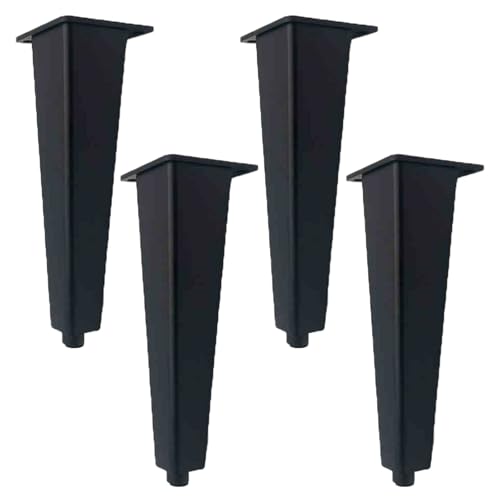 NANNAN3360 Schwarze Bettbeine 4 Stück Möbelfüße Verstellbare Sofabeine Tragkraft Bis 1000 kg Metallfüsse Tischfüße mit Schraube, Aluminiumlegierung (18cm) von NANNAN3360