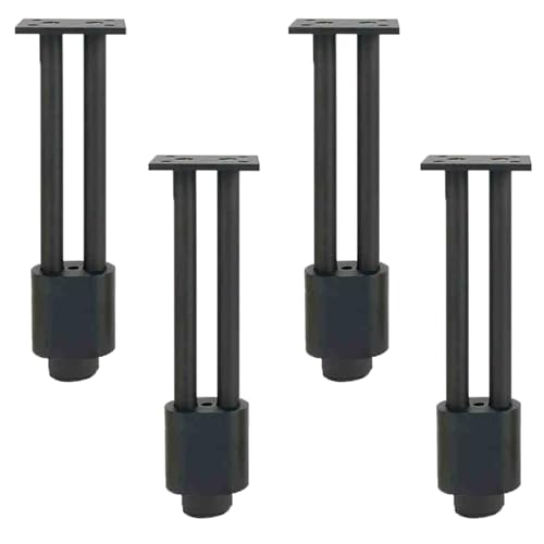 NANNAN3360 Schwarze Möbelbeine Sofafüße aus Aluminiumlegierung Möbelfüsse Verstellbare Stützbeine Tischfüße Metallfüße für Nachttische Kabinett Bett, 4 Stück (20cm) von NANNAN3360