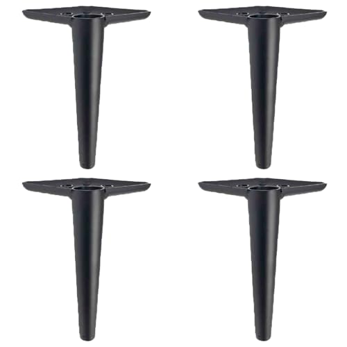 NANNAN3360 Schwarze Möbelfüße Metallbeine Sofafüße 4 Stück Bettfüße Tragkraft Bis 800 kg Ersatz Kabinettfüße, für Nachttisch Tisch Kleiderschrank (17cm) von NANNAN3360