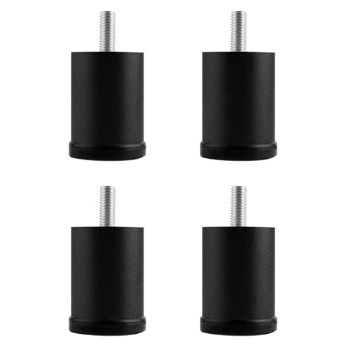 NANNAN3360 Schwarze Schrankfüße Verstellbare Möbelfüße Stützbeine Metallfüsse Aluminiumlegierung Tischfüße für Sofa Bett Couch Stuhl Füße, 4 Stück (12cm,M6) von NANNAN3360
