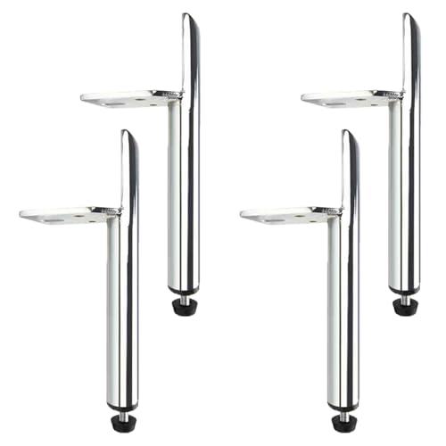 NANNAN3360 Sofafüße Leuchtendem Silber Möbelbeine Verstellbare Möbelfüße Stützfüße Eisenfüsse 4 Stück Kabinettbeine, Möbel Ersatz Zubehör (19cm) von NANNAN3360