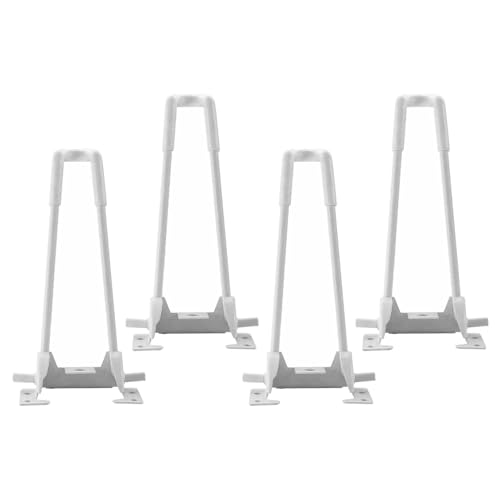NANNAN3360 Weiße Möbelbeine Klappbare Möbelfüße Eisenfüsse Stützfüße Ersatz Tischfüße Möbelzubehör für Schreibtisch Nachttische, 4 Stück (32cm) von NANNAN3360