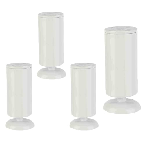 NANNAN3360 Weiße Möbelfüße Edelstahl Sofabeine 4 Stück Bettfüße Höhenverstellbar um 1 cm Ersatzfüsse Schrankbeine, mit Befestigungs Schraube (30cm) von NANNAN3360