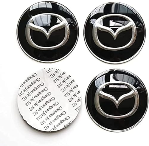 NANNANQIPEI 4 StüCk Radnabenkappen Radkappen Aufkleber für Mazda 65mm, Auto Radmitte Felgenabdeckung Styling ZubehöR with Logo von NANNANQIPEI