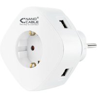 Nano Cable - Ladegerät 2xusb a + 1xusb-c und integrierter Stecker 10.37.0003 von NANO CABLE