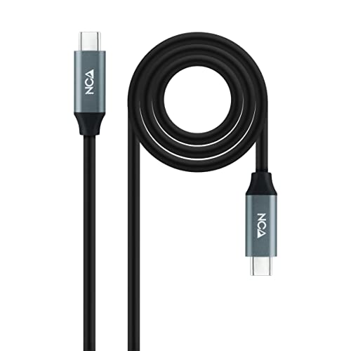 Nanocable 10.01.4301 - USB 3.2 Gen2x2 20Gbps 5A/100W 4K/60Hz USB-C/M-USB-C/M Kabel, Farbe Schwarz, 1 m von Nanocable