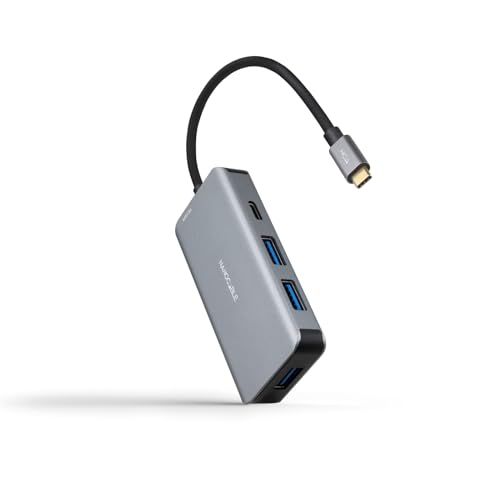 NANOCABLE 10.16.1005 – 5-in-1-Konverter-Hub, USB-C 3.2 GEN1 5G-Stecker auf 3 USB-A 3.0-Anschlüsse + 1 USB-C-Anschluss + 1 USB-C PD-Anschluss 100 W, Aluminium, 15 cm, Grau NANOCABLE 10.16.1005 – 5-in-1-Konverter-Hub, USB-C 3.2 GEN1 5G-Stecker auf 3 USB-A 3.0-Anschlüsse + 1 USB-C-Anschluss + 1 USB-C PD-Anschluss 100 W, Aluminium, 15 cm, Grau von NANOCABLE